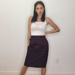 Oscar De La Renta Purple Silk Blend Pencil Skirt